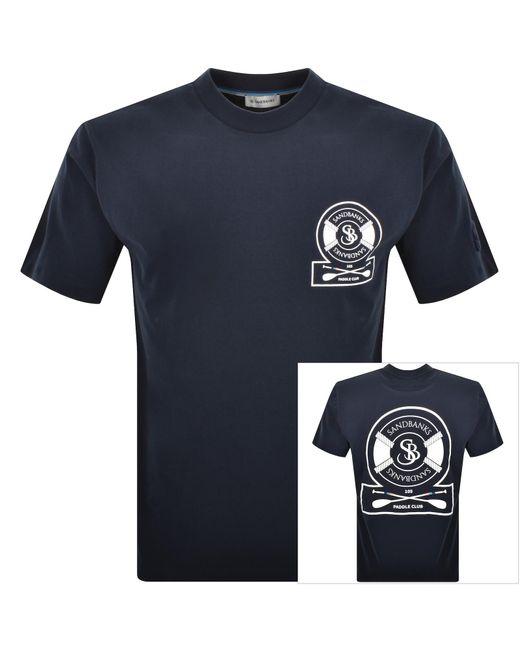 Sandbanks Blue Paddle Club Logo T Shirt for men