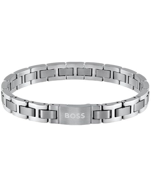 BOSS BUSINESS Metallic Boss Metal Link Essentials Bracelet for men