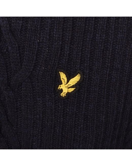 Lyle & Scott Blue Cable Knit Jumper for men