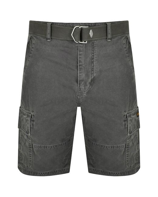 Superdry Gray Vintage Heavy Cargo Shorts for men