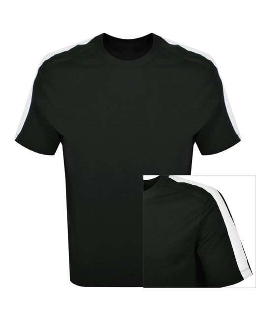 ARMANI EXCHANGE Black Tape Logo T Shirt for men
