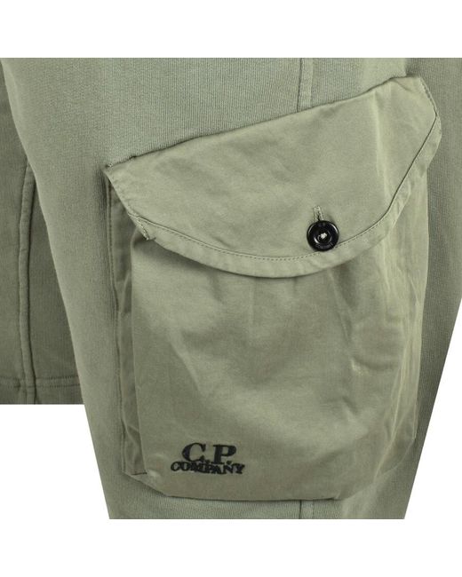 C P Company Green Cp Company Cotton Cargo Shorts for men