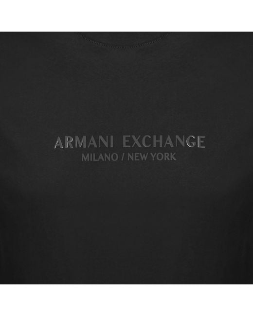ARMANI EXCHANGE Black Regular Fit Logo T Shirt for men