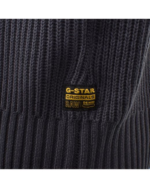 G-Star Blue G-Star Woven Mix Knit Jumper for men