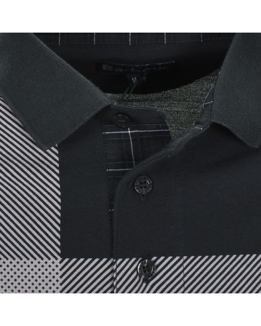Barbour Black Blaine Long Sleeve Polo T Shirt Dark for men