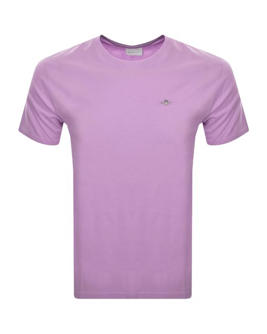 Gant Purple Original Regular Shield T Shirt for men