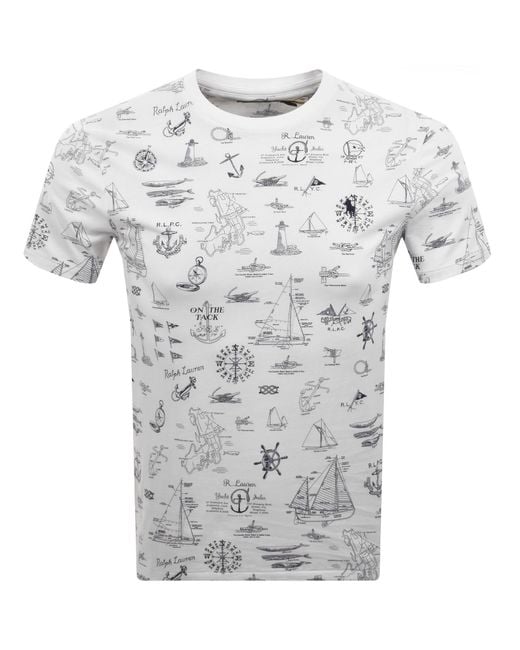 Ralph Lauren Gray All Over Print T Shirt for men