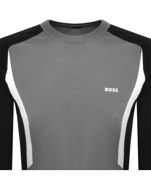 Boss Gray Boss Rotex Knit Jumper for men