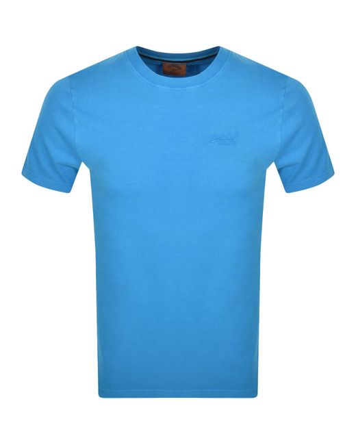 Superdry Blue Essential Logo Neon T Shirt for men