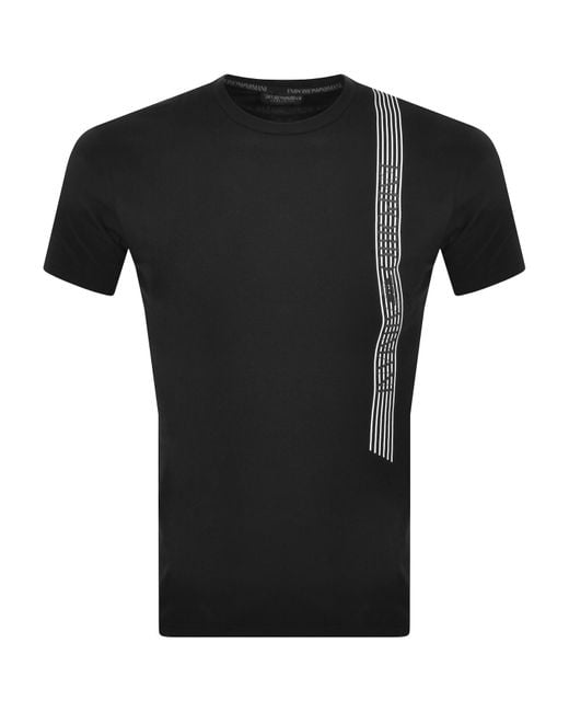 Armani Black Emporio Lounge Logo T Shirt for men