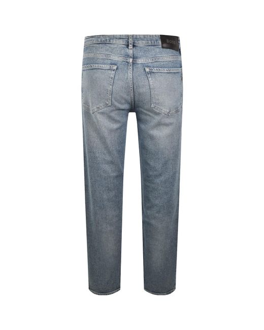 BOSS BUSINESS Blue Boss Ogden Straight Fit Jeans Light Wash for men