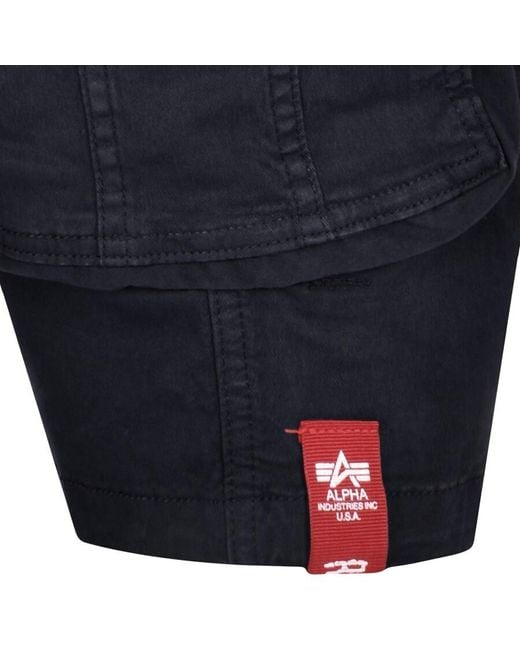Alpha Industries Blue Cargo Shorts for men