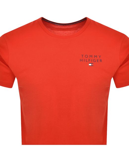 Tommy Hilfiger Red Logo T Shirt for men
