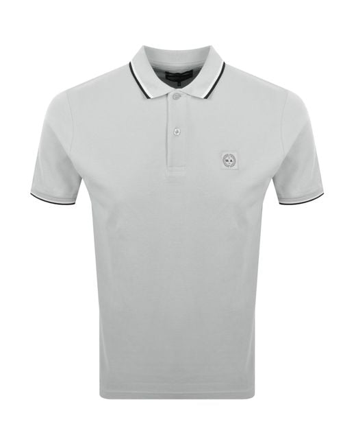 Marshall Artist Gray Tipped Polo T Shirt Dove for men