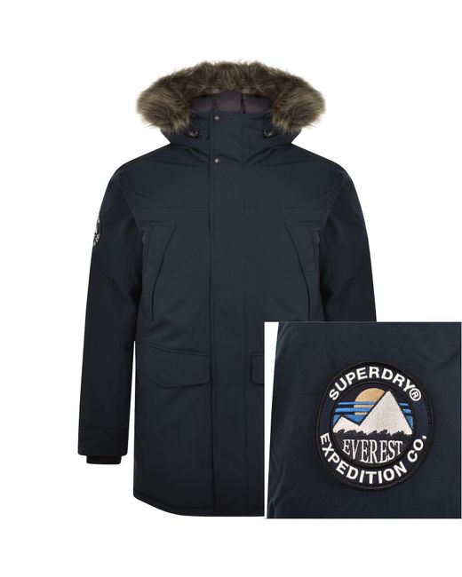 Superdry Blue Everest Parka Jacket for men