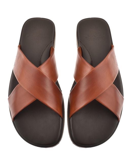 Oliver Sweeney Brown Chesil Crossover Sandals for men