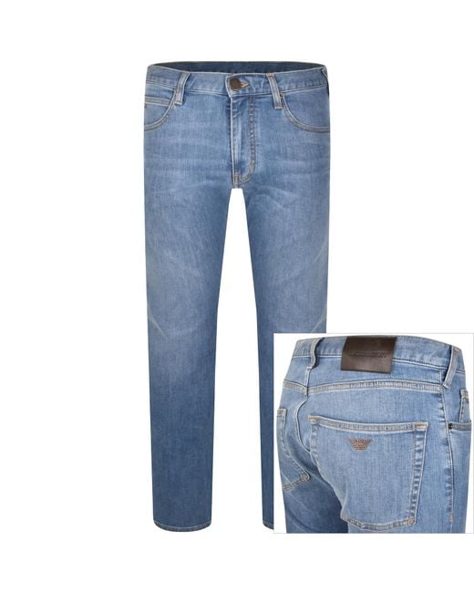 Armani Blue Emporio J45 Regular Jeans Light Wash for men