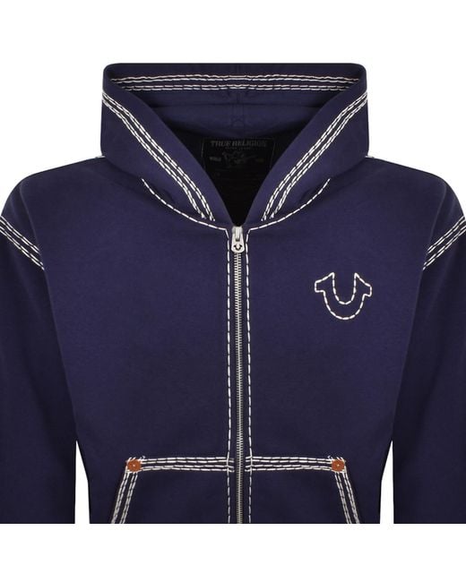 True Religion Blue Zip Up Hoodie Eclipse for men