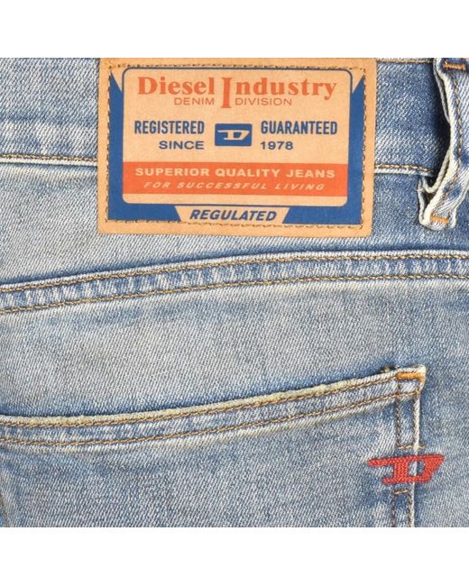 DIESEL Blue D Strukt Slim Fit Light Wash Jeans for men