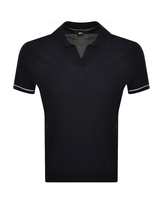 BOSS BUSINESS Black Boss H Jianluca Knit Polo for men
