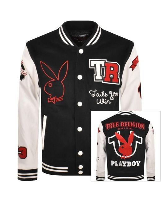 True Religion Red X Playboy Varsity Jacket for men