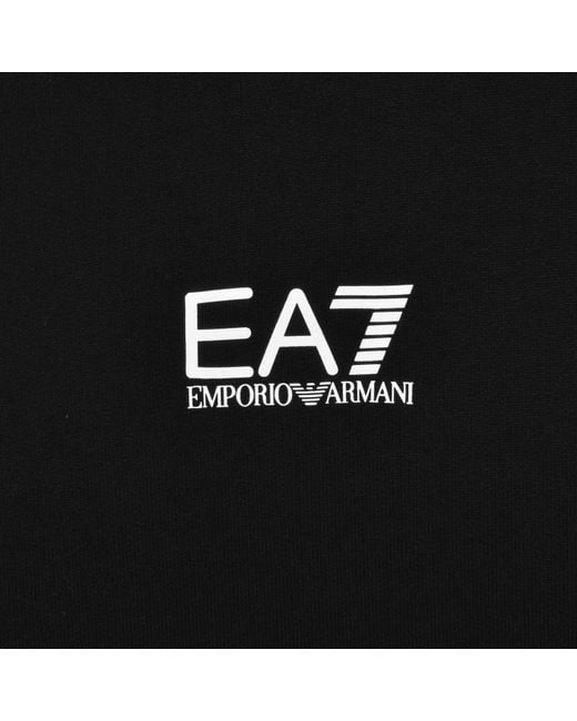 EA7 Black Emporio Armani Logo Hoodie for men