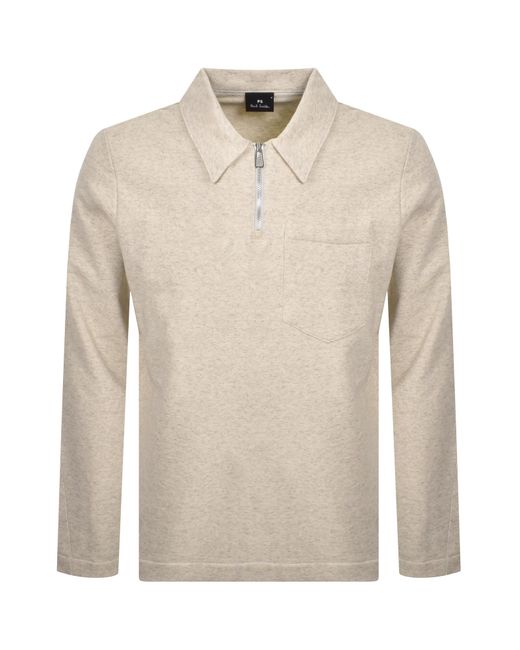 Paul Smith Natural Long Sleeved Polo T Shirt for men