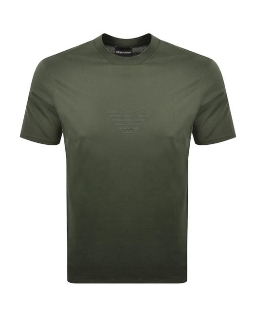 Armani Green Emporio Logo T Shirt for men