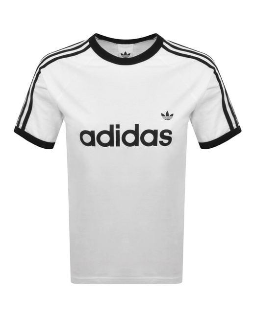 Adidas Originals Blue 3 Stripes Ringer T Shirt for men