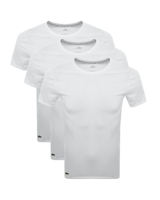 Lacoste White 3 Pack T Shirts for men