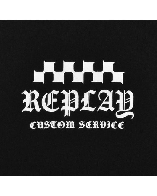 Replay Black Logo T Shirt for men