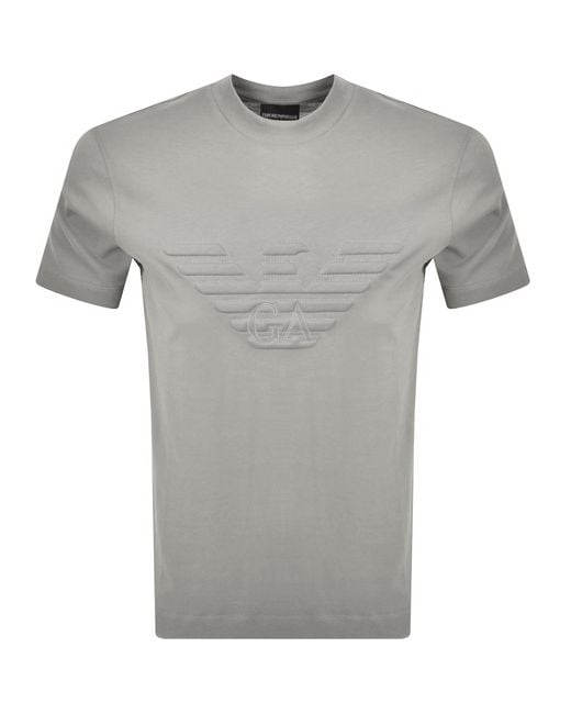 Armani Gray Emporio Big Eagle T Shirt for men