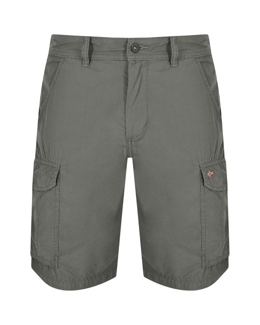 Napapijri Gray Noto 2.0 Cargo Shorts for men