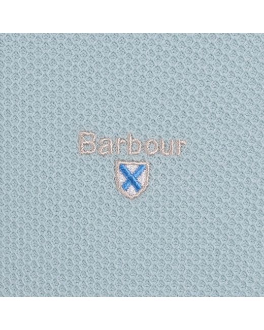 Barbour Blue Ferriby Textured Polo T Shirt for men