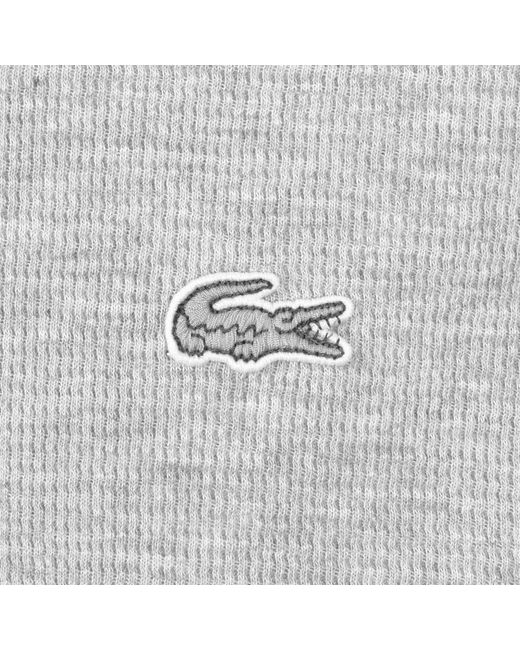 Lacoste Gray Loungewear Waffle T Shirt for men