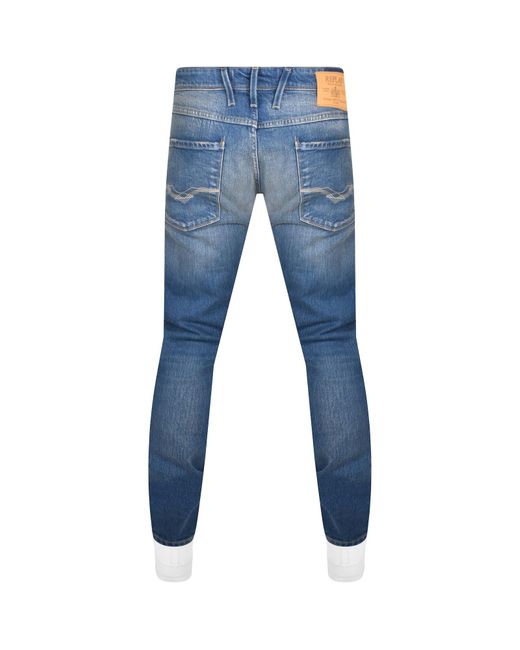 Replay Blue Anbass Slim Fit Mid Wash Jeans for men