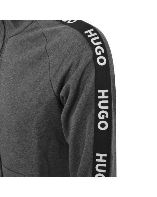 HUGO Gray Lounge Sporty Logo Zip Sweatshirt for men