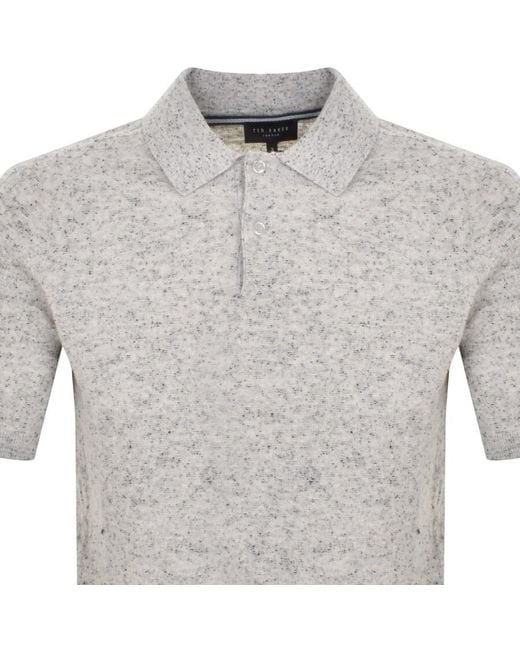 Ted Baker Gray Ustee Knit Polo T Shirt for men