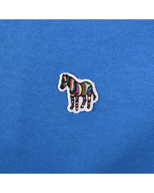 Paul Smith Blue Half Zip Zebra Sweatshirt for men