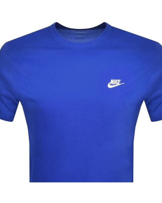 Nike Blue Crew Neck Club T Shirt for men