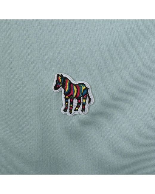 Paul Smith Blue Short Sleeve Zebra T Shirt for men