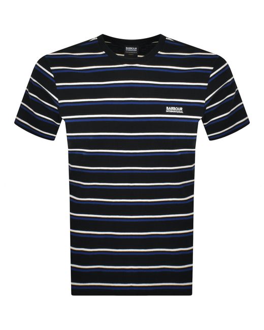 Barbour Black Buxton Stripe T Shirt for men