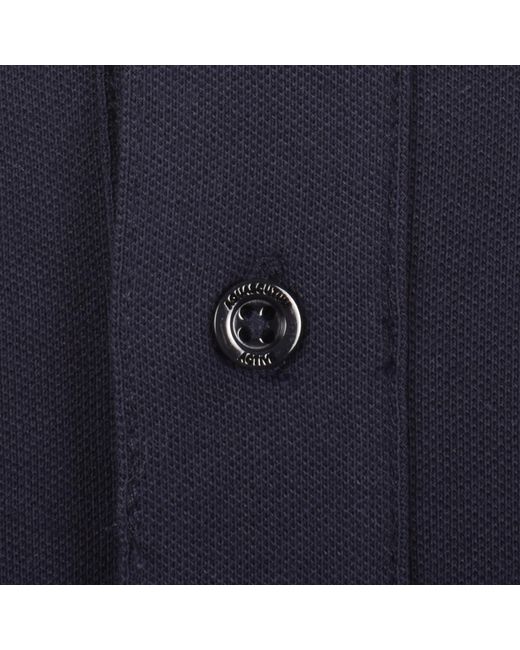Aquascutum Blue Club Check Collar Polo T Shirt for men