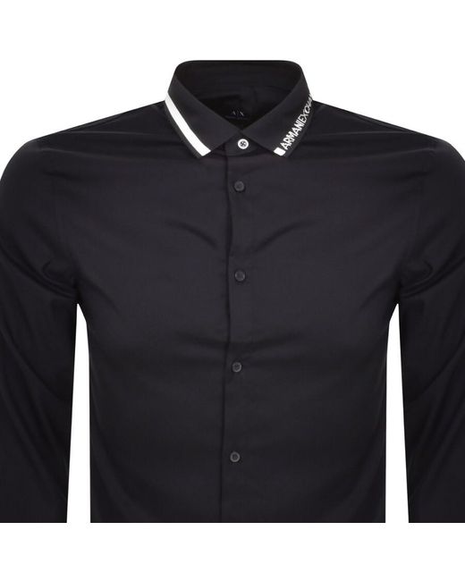 Armani Exchange Blue Long Sleeved Shirt for men