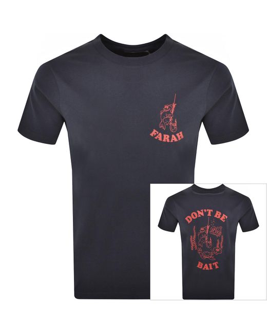 Farah Blue Stockwell Graphic T Shirt for men