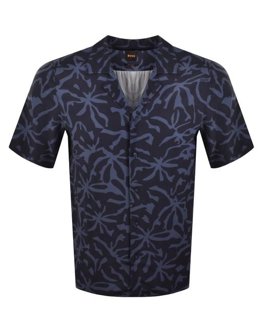 Boss Blue Boss Rayer M Short Sleeve Shirt Dark for men