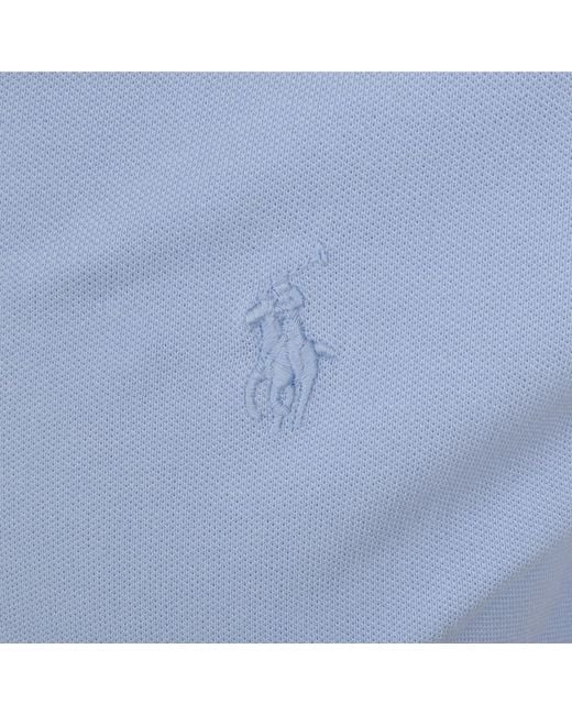 Ralph Lauren Blue Open Neck Polo T Shirt for men