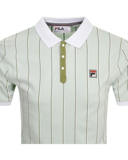 Fila Green Classic Stripe Polo T Shirt for men
