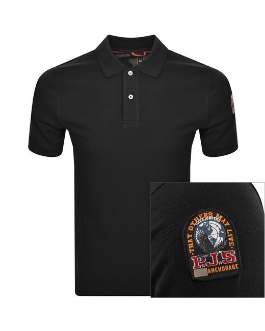 Parajumpers Black Polo T Shirt for men