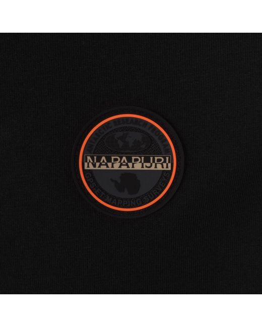 Napapijri Black E Badge Polo T Shirt for men